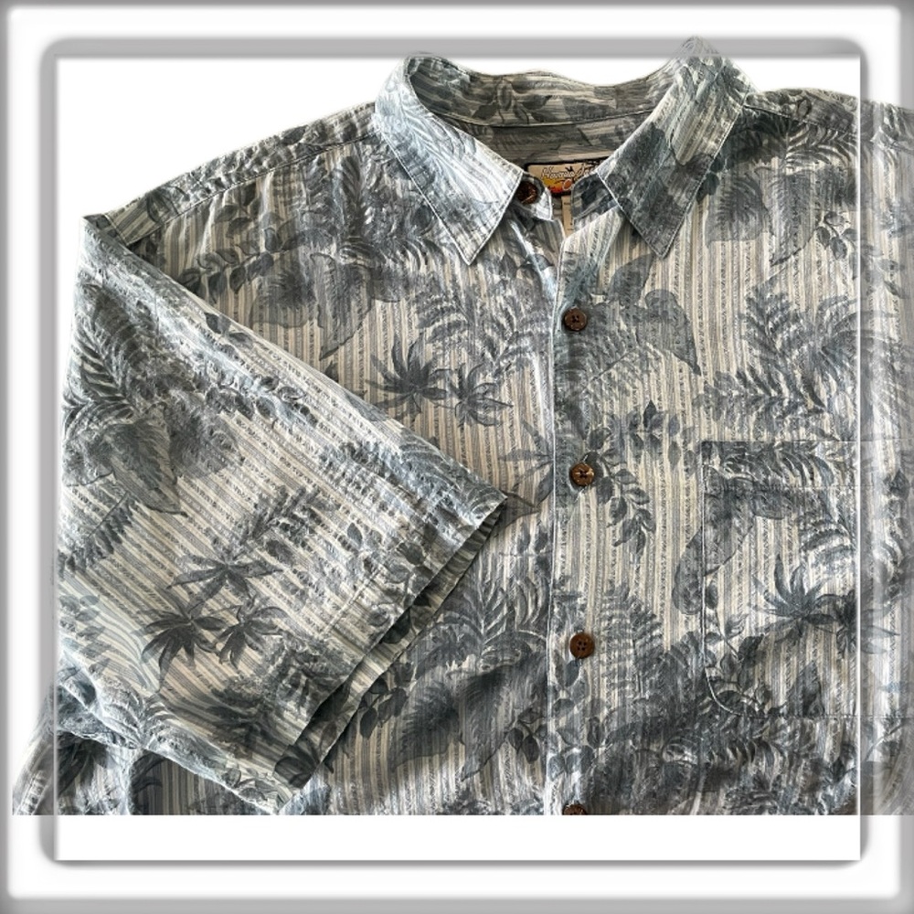 Havana Jack’s Cafe Button Up Short Sleeve Tropical Shirt Size XXL Blue Floral